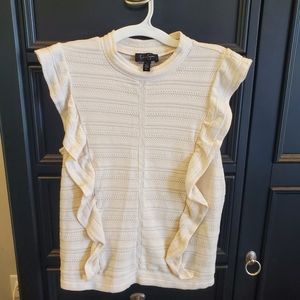 Jessica Simpson, Off White, Ruffle top, Size M